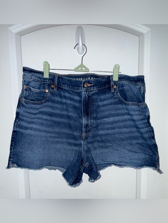 American Eagle Outfitters Pants - American Eagle Outfitters Dark Blue Denim Cutoff High-Rise Shorts Size 18
